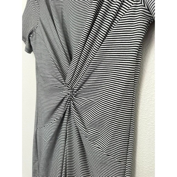 Theory Women's Striped Dress Twisted Detail T-Shirt Dress Black White Size Small - Picture 5 of 7